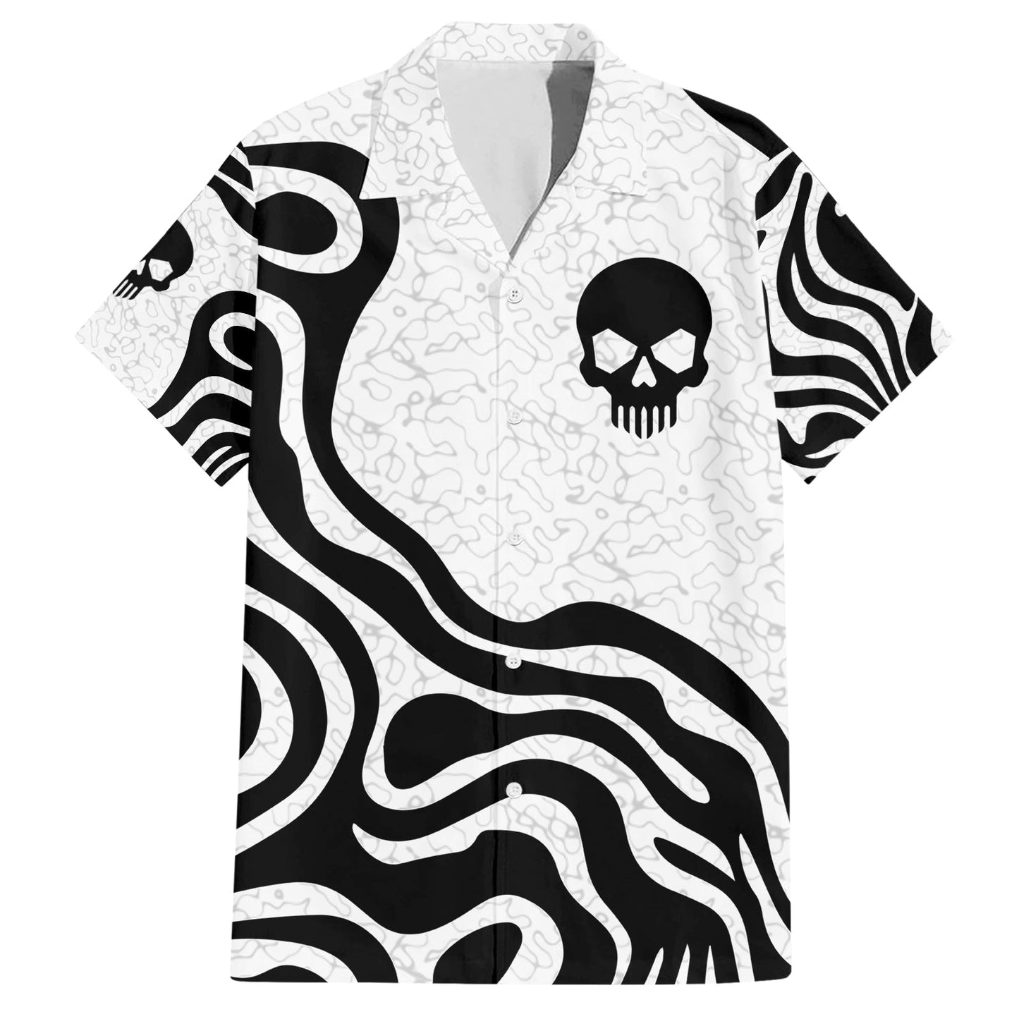 Skull Hawaii Shirt Skull Born To Die Pattern Hawaiian Shirt Black White Unisex - Hawaiian Summer Shirt For Men