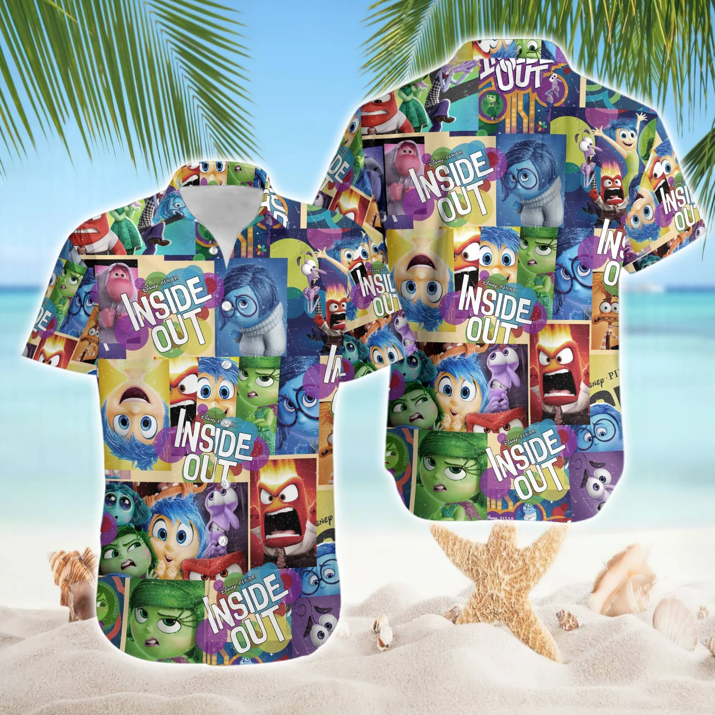 Inside Out Hawaii Shirt Disney Inside Out All Emotions Pattern Aloha Shirt Colorful Unisex - Hawaiian Summer Shirt For Men