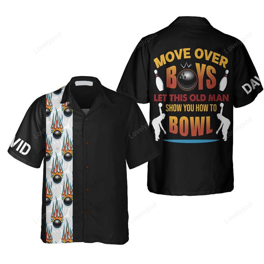 Bowling Hawaii Shirt Let This Old Man Show You How To Bowl Hawaiian Shirt Black Unisex - Hawaiian Summer Shirt For Men